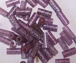 Soft Tube Beads - Glitter - Amethyst