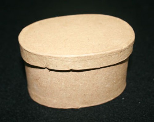 Paper Mache Box Small Oval 1pce