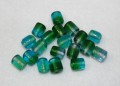 Glass fancy beads two-tone - blue green