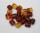 Glass fancy beads two-tone - red yellow
