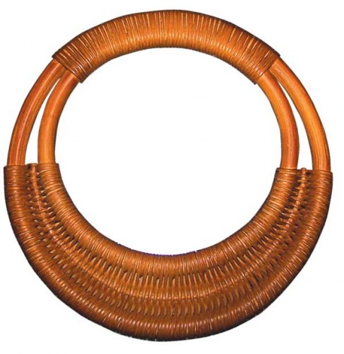 Rattan Round Double Weave Bag Handle - Mid Brown